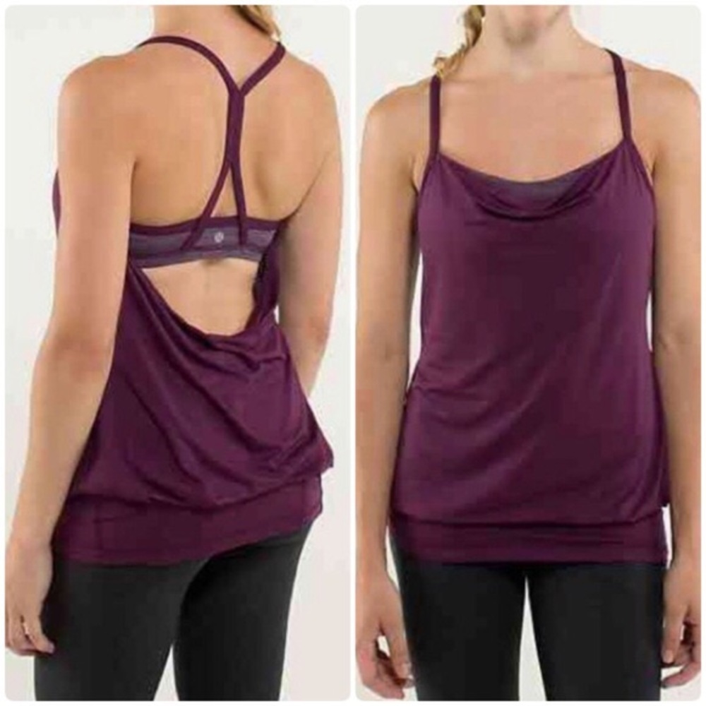 NEW no tags Lululemon CYB Tank Plum & Wee Stripe 8